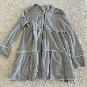 Gray Free People Hooded Sweatshirt Jacket Sz Medium
